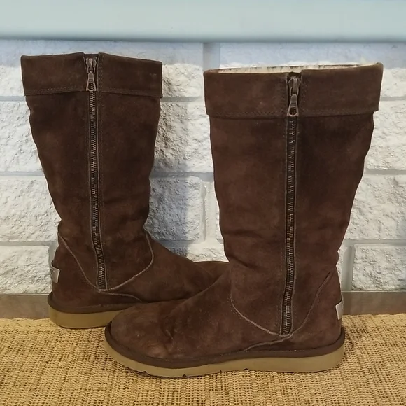 UGG Australia Cargo III 3 Tall Boots Brown Buckle Side Zipper size 7 Style #5132 - Picture 7 of 13